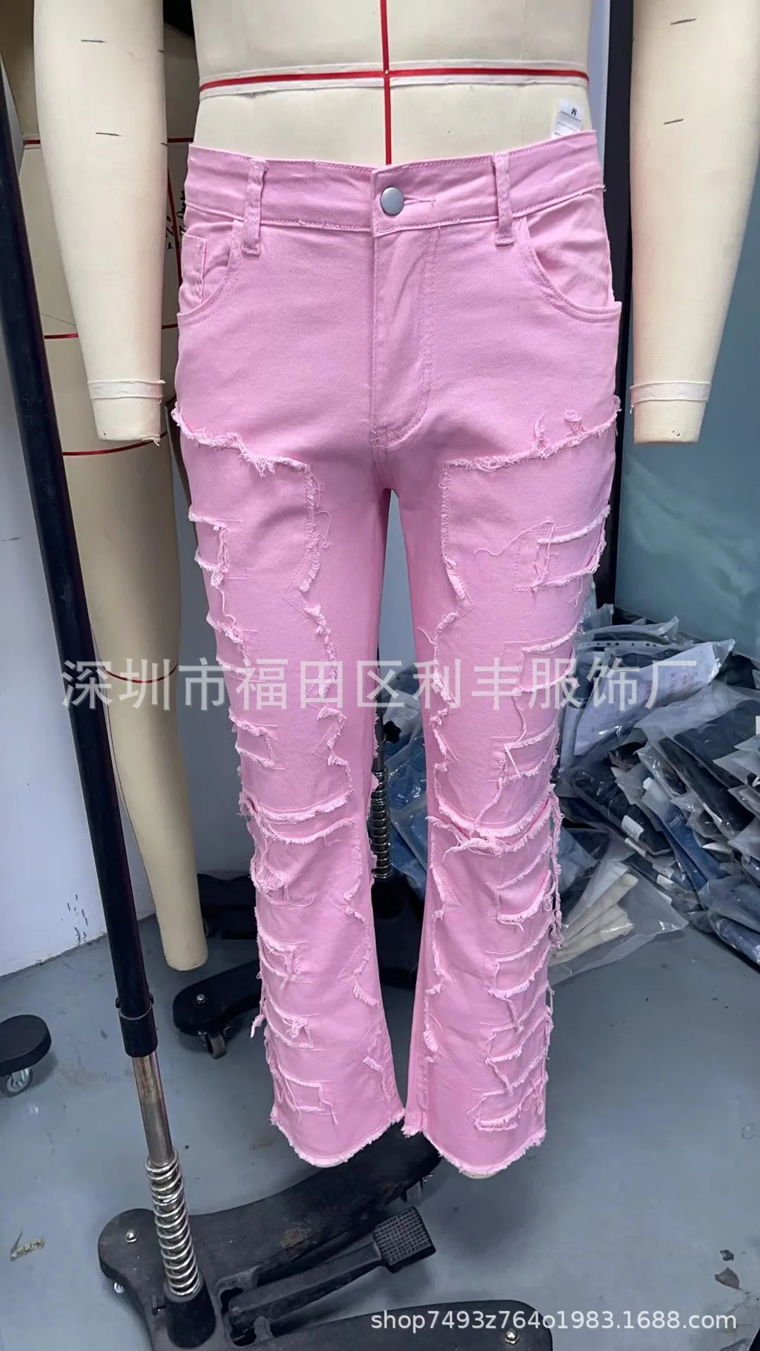 Punk Street Style Ripped Skinny Jeans Men Vintage Wash Solid Denim Trouser Mens Casual Slim Fit Pencil Denim Holes Pants 2024
