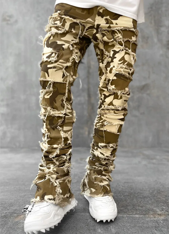 Punk Street Style Ripped Skinny Jeans Men Vintage Wash Solid Denim Trouser Mens Casual Slim Fit Pencil Denim Holes Pants 2024