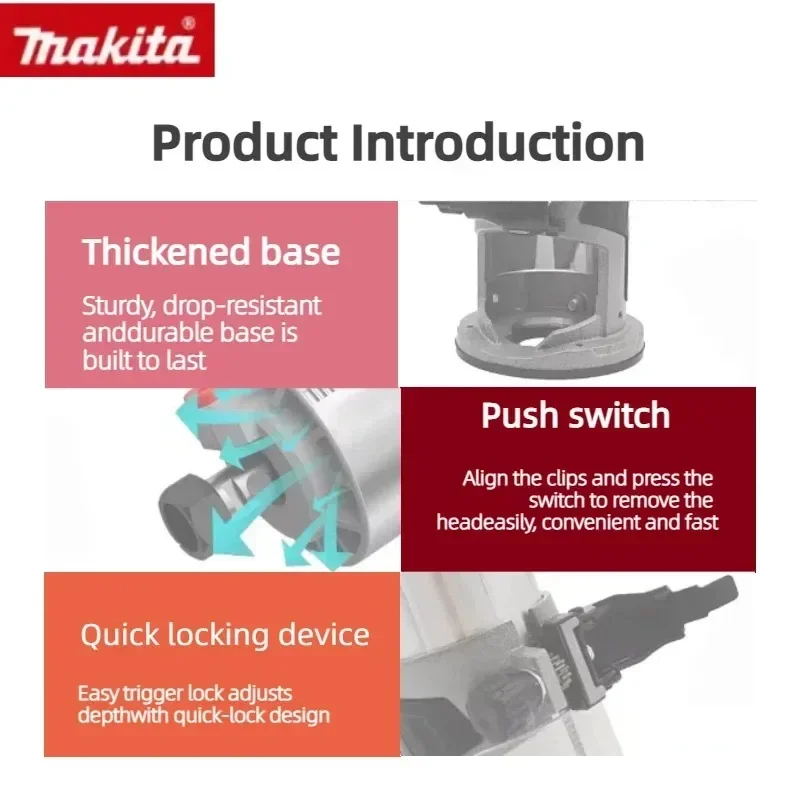 Makita DRT50 18V LXT Brushless Cordless Trimmer For Woodworking Slotting Milling And Edge Trimming