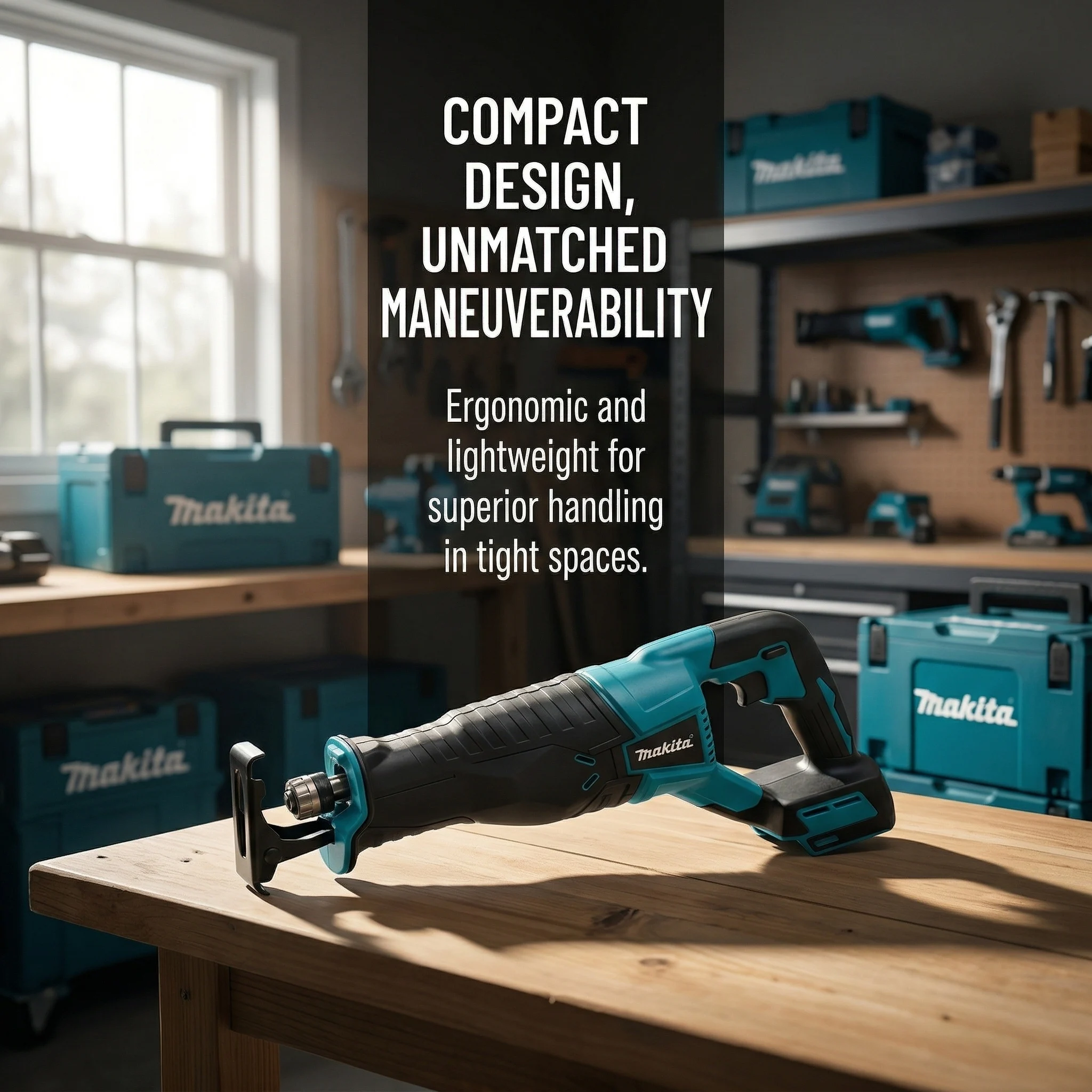 Makita 18V Brushless Cordless Reciprocating Saw Portable Power Tool with 4 Saw Blades for Wood Metal and Pipe Cutting