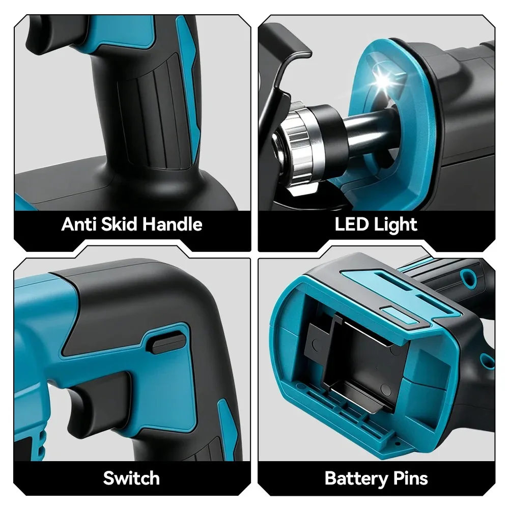 Makita 18V Brushless Cordless Reciprocating Saw Portable Power Tool with 4 Saw Blades for Wood Metal and Pipe Cutting