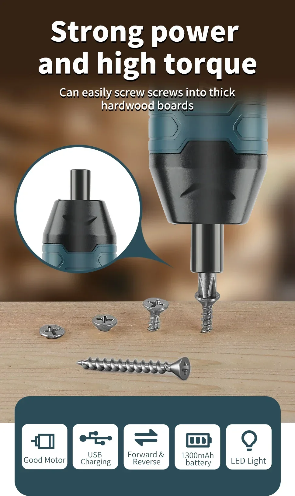 Makita HT422 3.6V Electric Screwdriver 280RPM 1/4 Inch Chuck Forward Reverse Switch Portable Design for Furniture Assembly tools