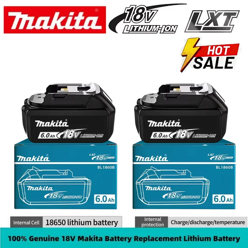Original Makita 18V 6.0Ah 9.0Ah 5.0Ah Rechargeable Lithium Battery,High Capacity for Makita Power Tool Battery+charger+drill