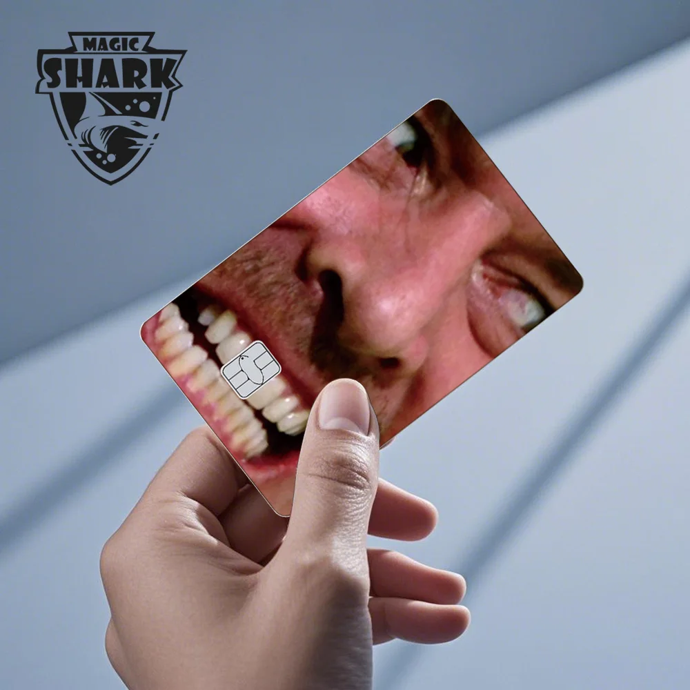 Magic Shark Funny Football Money Meme Skull Shopping 3M Waterproof Skin Sticker Film Skin for Debit Metro Credit Card Front Side