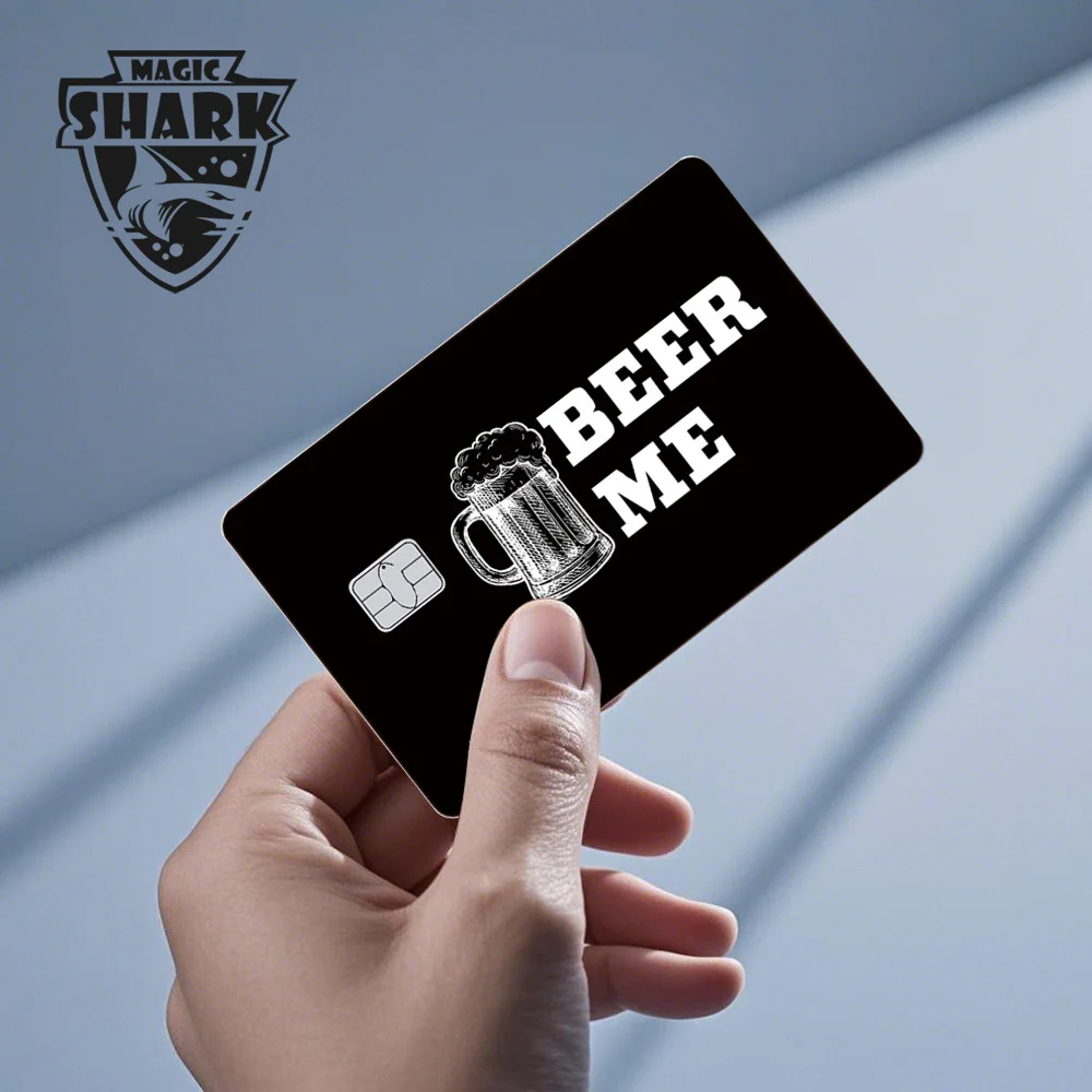 Magic Shark Funny Football Money Meme Skull Shopping 3M Waterproof Skin Sticker Film Skin for Debit Metro Credit Card Front Side
