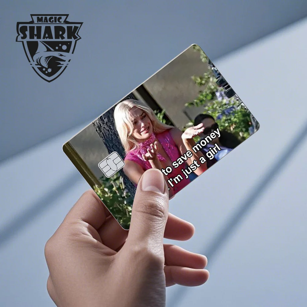 Magic Shark Funny Football Money Meme Skull Shopping 3M Waterproof Skin Sticker Film Skin for Debit Metro Credit Card Front Side