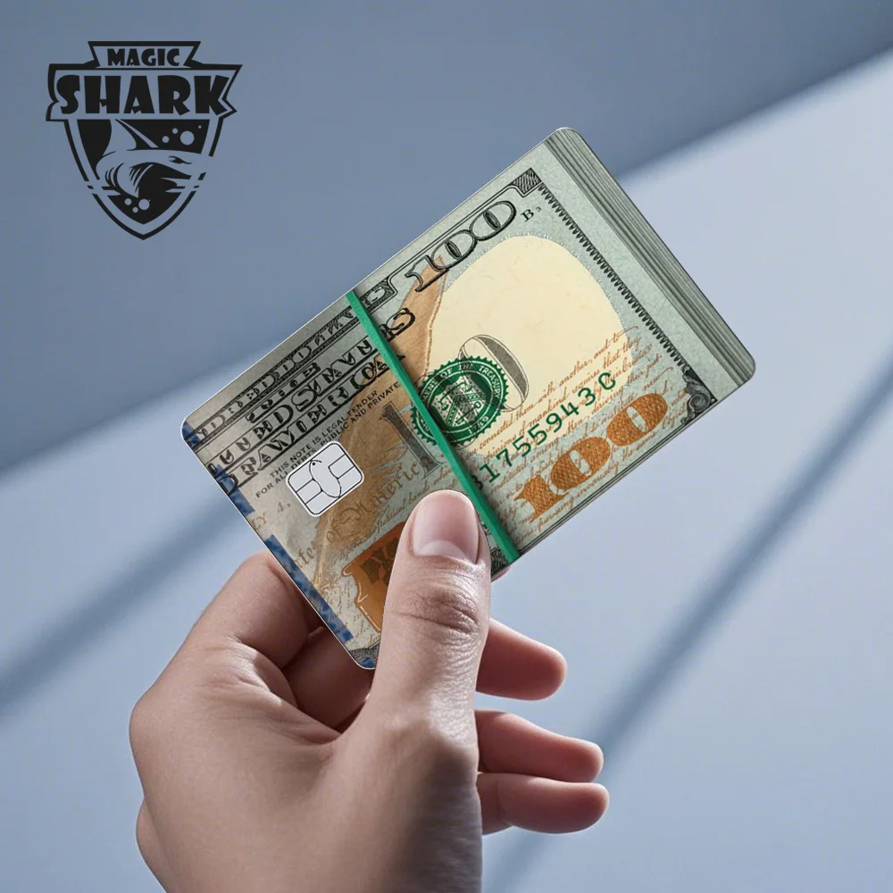 Magic Shark Funny Football Money Meme Skull Shopping 3M Waterproof Skin Sticker Film Skin for Debit Metro Credit Card Front Side