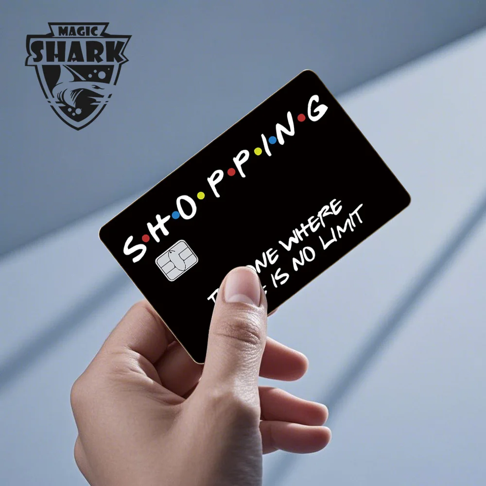 Magic Shark Funny Football Money Meme Skull Shopping 3M Waterproof Skin Sticker Film Skin for Debit Metro Credit Card Front Side