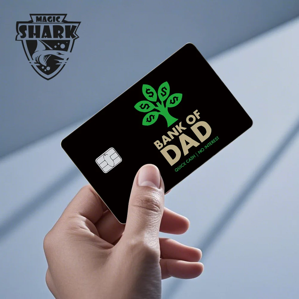 Magic Shark Funny Football Money Meme Skull Shopping 3M Waterproof Skin Sticker Film Skin for Debit Metro Credit Card Front Side