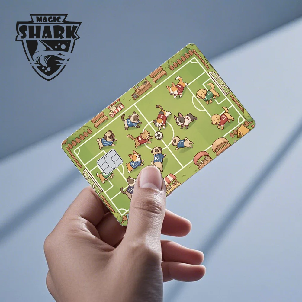 Magic Shark Funny Football Money Meme Skull Shopping 3M Waterproof Skin Sticker Film Skin for Debit Metro Credit Card Front Side