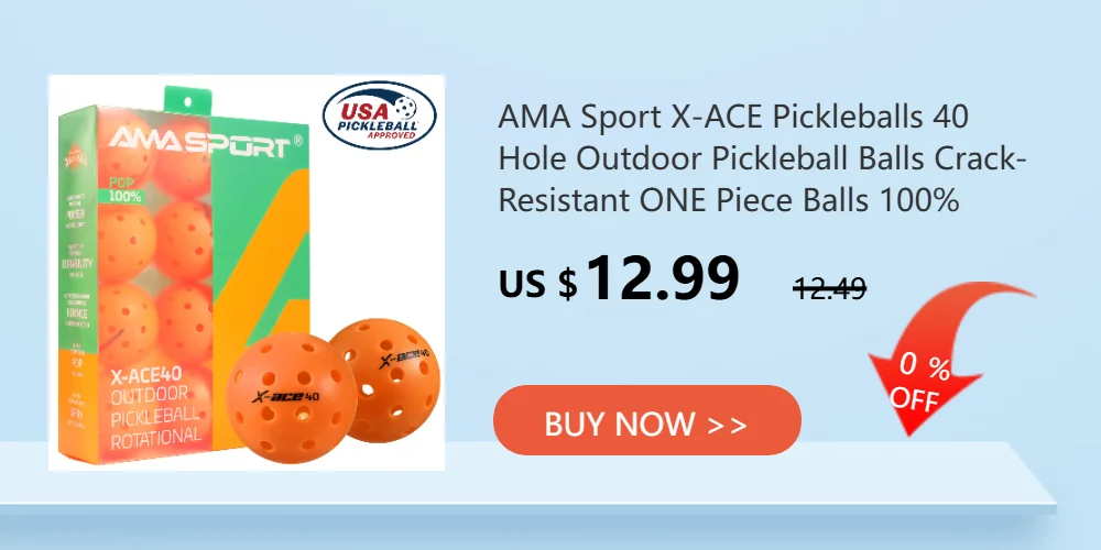 AMA Sport X-ACE Pickleballs 40 Hole Outdoor Pickleball Balls Crack Resistant ONE Piece Balls 100% POP-Optic Yellow