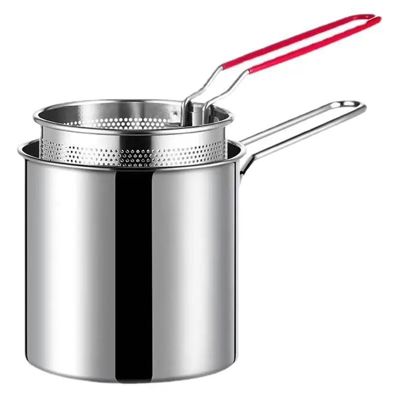 Stainless Steel Deep Fryer With Frying Basket Multifunctional Small Pot Kitchen Specific Frying Chicken And Other Cooking Tools