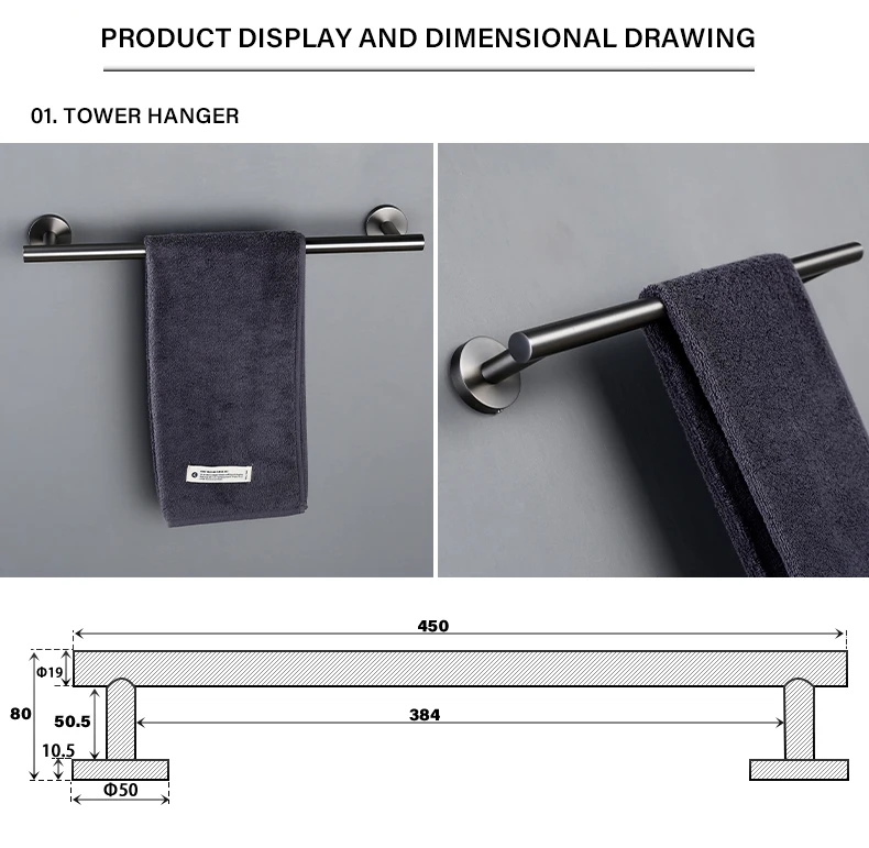 Bagnolux Stainless Steel Gunmeatal Black Brushed Gold Hanger Hook Towel Bar Set Paper Holder Bathroom Accessories