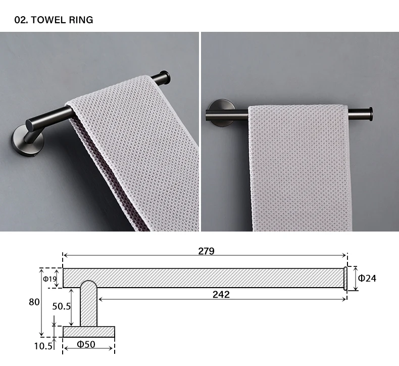 Bagnolux Stainless Steel Gunmeatal Black Brushed Gold Hanger Hook Towel Bar Set Paper Holder Bathroom Accessories