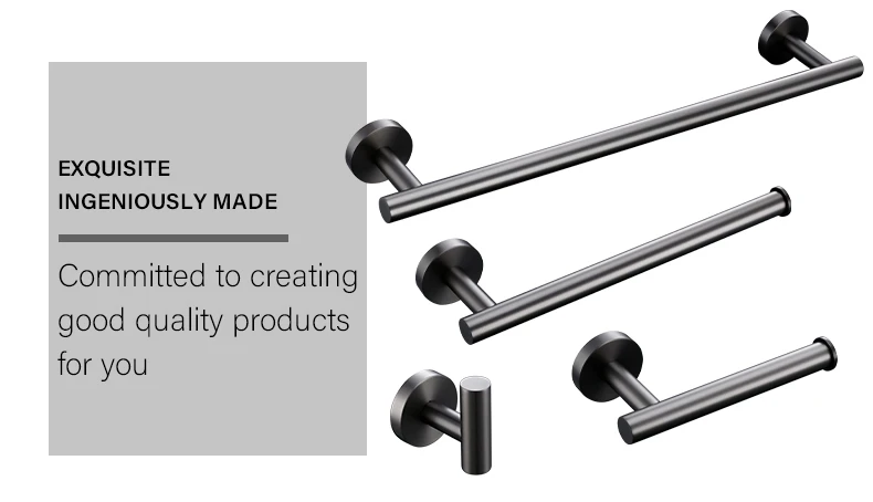 Bagnolux Stainless Steel Gunmeatal Black Brushed Gold Hanger Hook Towel Bar Set Paper Holder Bathroom Accessories
