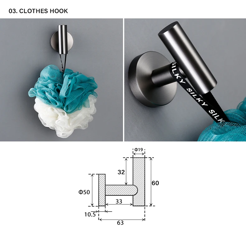 Bagnolux Stainless Steel Gunmeatal Black Brushed Gold Hanger Hook Towel Bar Set Paper Holder Bathroom Accessories
