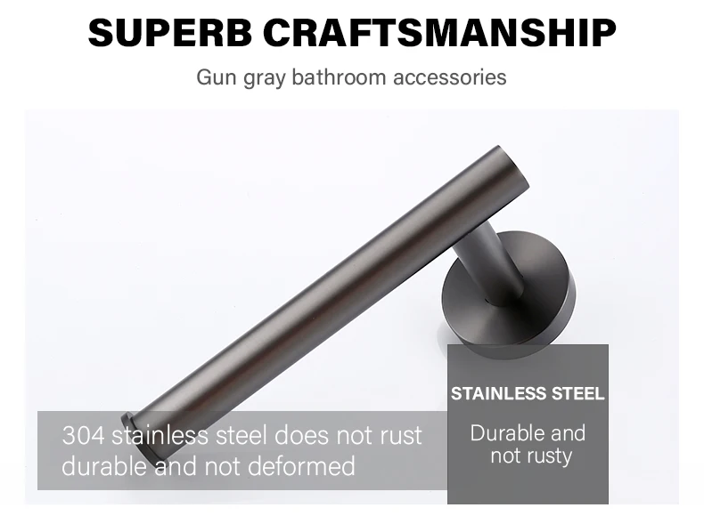 Bagnolux Stainless Steel Gunmeatal Black Brushed Gold Hanger Hook Towel Bar Set Paper Holder Bathroom Accessories