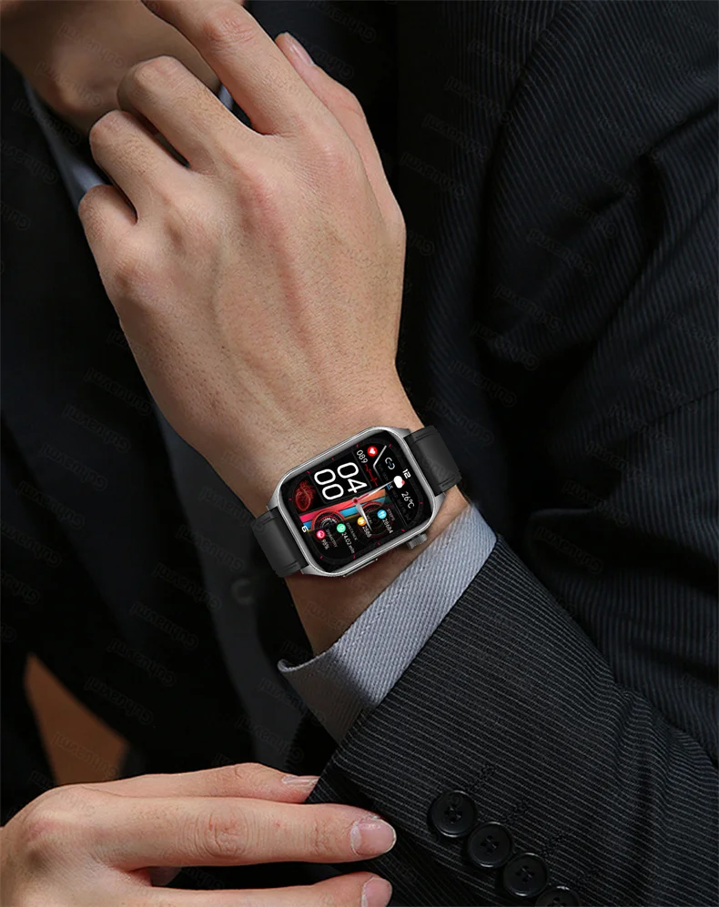 New Health Managed 650nm Laser Smart Watch Sapphire Health Measure Blood Oxygen Pressure Uric Acid Call ECG+PPG Smartwatch Men
