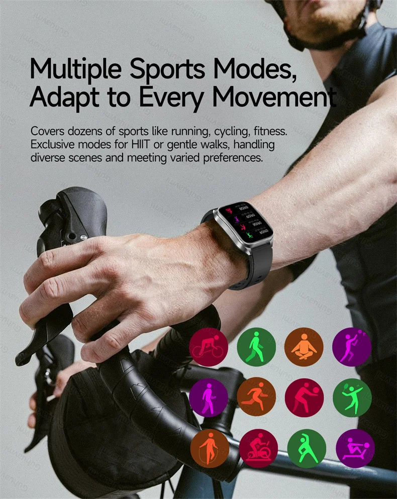 New Health Managed 650nm Laser Smart Watch Sapphire Health Measure Blood Oxygen Pressure Uric Acid Call ECG+PPG Smartwatch Men