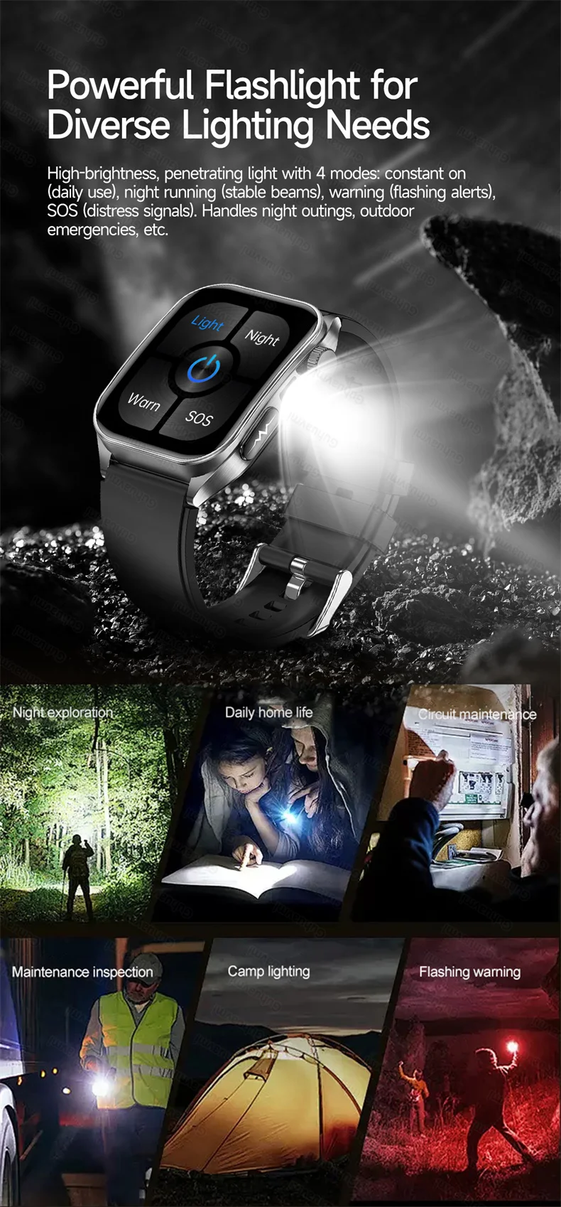 New Health Managed 650nm Laser Smart Watch Sapphire Health Measure Blood Oxygen Pressure Uric Acid Call ECG+PPG Smartwatch Men