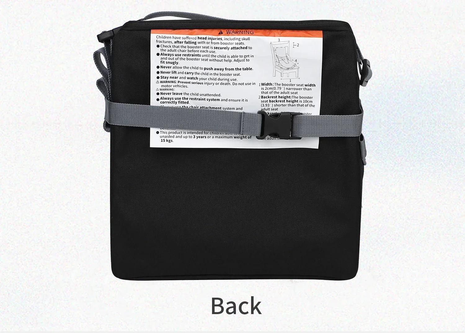 Portable Baby Booster Seat Diaper Bag Travel Toddler Convenient Cushion Kid Chair Washable Straps Safety Buckle Muti-functional