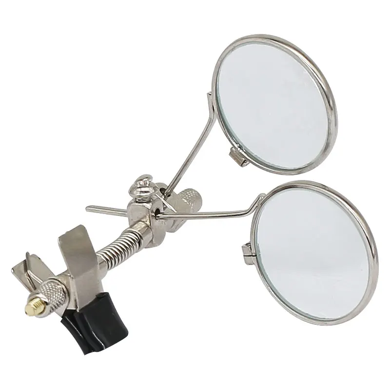 Magnifying Glass for Watch Repair 10X Double Lenses Stainless Steel Clip Magnifier Rotatable Diameter 25mm Monocular Magnifier