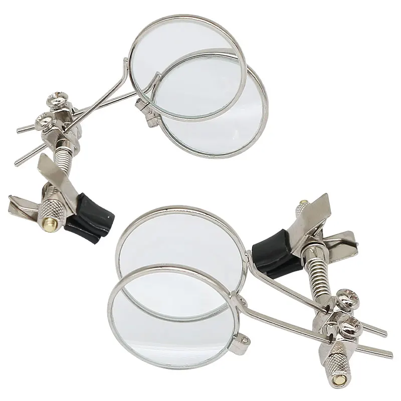 Magnifying Glass for Watch Repair 10X Double Lenses Stainless Steel Clip Magnifier Rotatable Diameter 25mm Monocular Magnifier