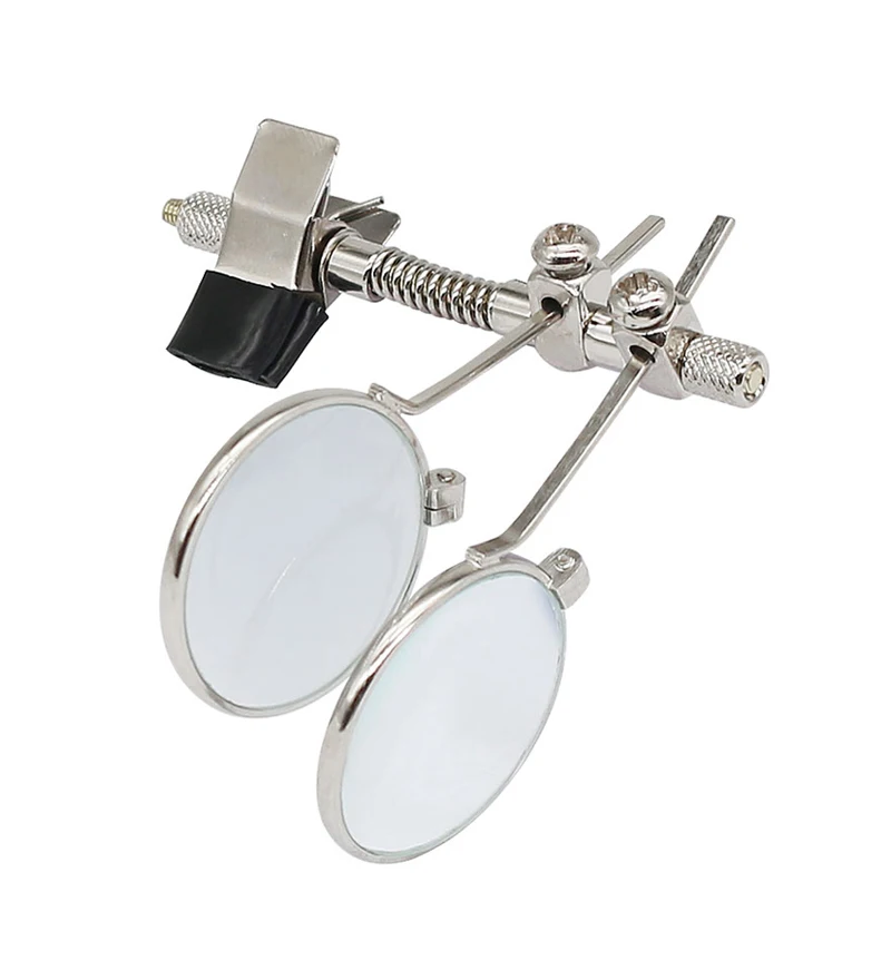 Magnifying Glass for Watch Repair 10X Double Lenses Stainless Steel Clip Magnifier Rotatable Diameter 25mm Monocular Magnifier