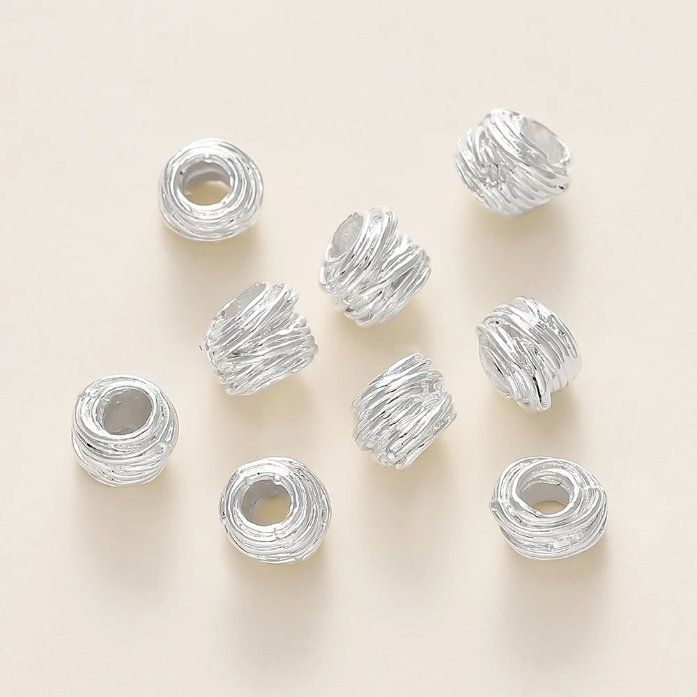 10/30/50Pcs/Pack 14K/18K Gold Plated Brass Weaving Ball Spacer Beads For DIY Bracelet Necklace Jewelry Making Accessories