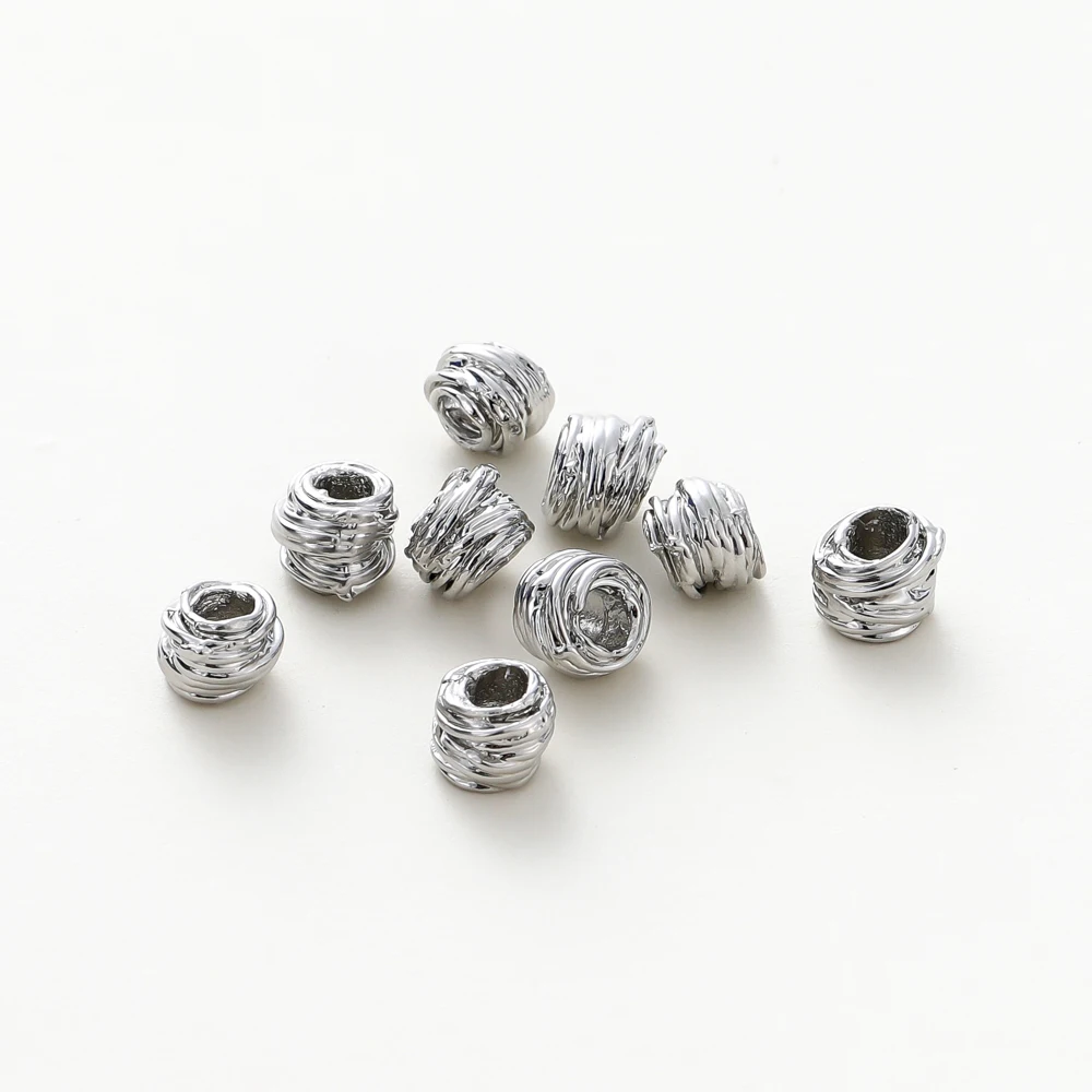 10/30/50Pcs/Pack 14K/18K Gold Plated Brass Weaving Ball Spacer Beads For DIY Bracelet Necklace Jewelry Making Accessories