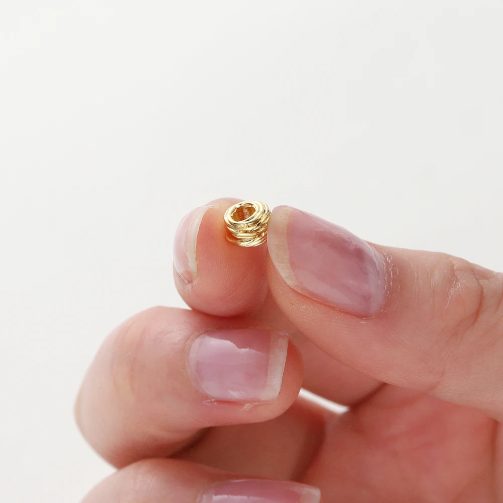 10/30/50Pcs/Pack 14K/18K Gold Plated Brass Weaving Ball Spacer Beads For DIY Bracelet Necklace Jewelry Making Accessories