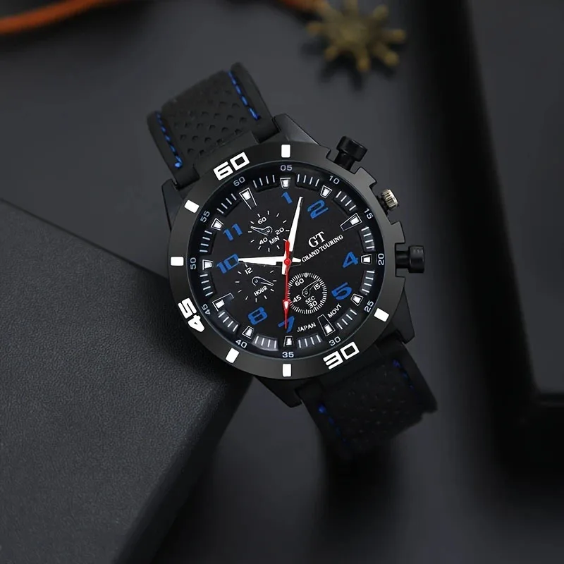 5 Pieces of Men's Quartz Watch Set, Perfect as a Christmas Gift