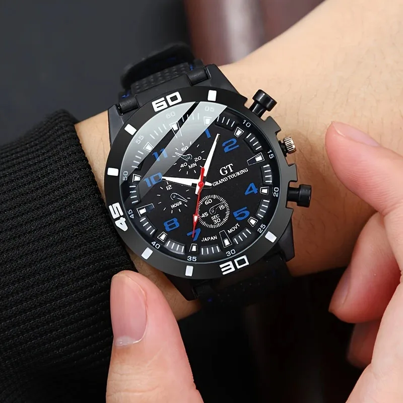 5 Pieces of Men's Quartz Watch Set, Perfect as a Christmas Gift