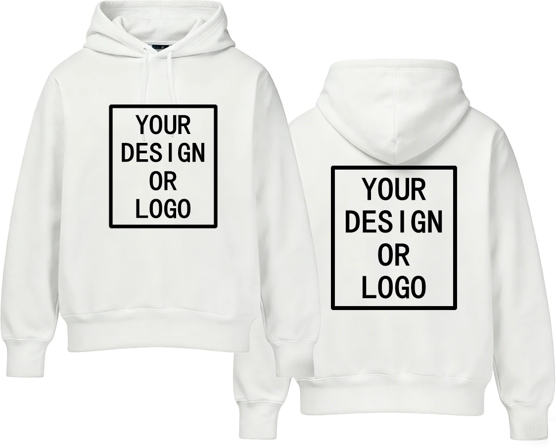 DIY Custom Your Brand LOGO Women Men Casual Hoodie Top Solid Color Pullover Streetwear Personality Sweatshirt Custom Sportswear