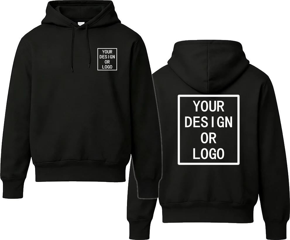 DIY Custom Your Brand LOGO Women Men Casual Hoodie Top Solid Color Pullover Streetwear Personality Sweatshirt Custom Sportswear