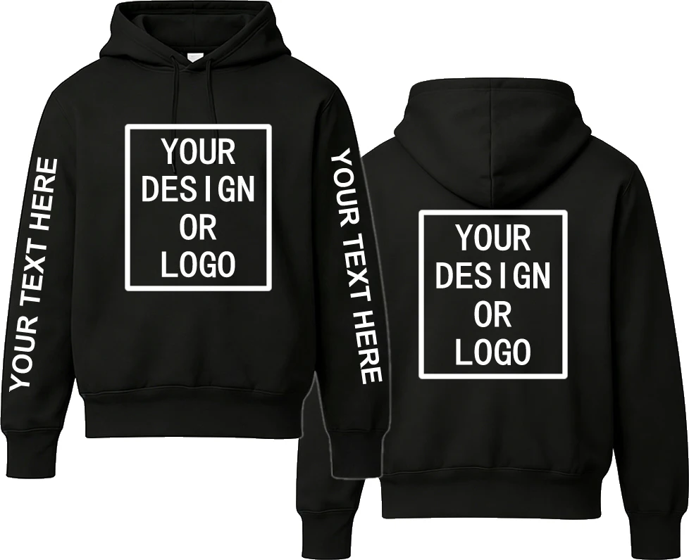 DIY Custom Your Brand LOGO Women Men Casual Hoodie Top Solid Color Pullover Streetwear Personality Sweatshirt Custom Sportswear