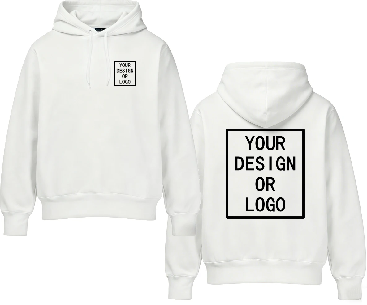 DIY Custom Your Brand LOGO Women Men Casual Hoodie Top Solid Color Pullover Streetwear Personality Sweatshirt Custom Sportswear
