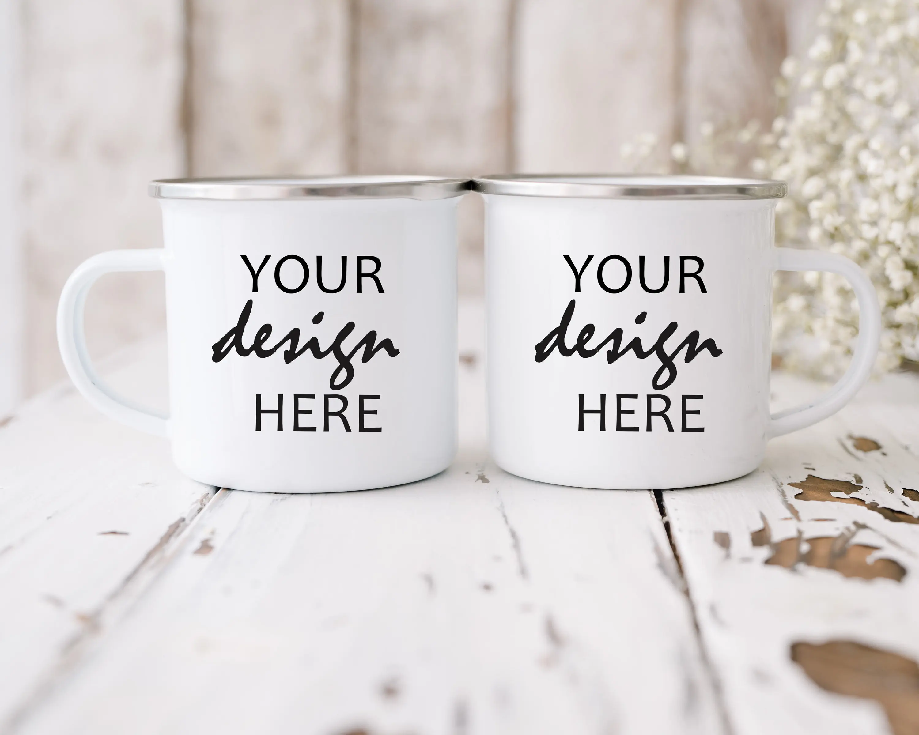 Custom Name Mugs Private Logo Text Enamel Coffee Cup Print Store Company Logo Mug Friends Birthday Gift Mug