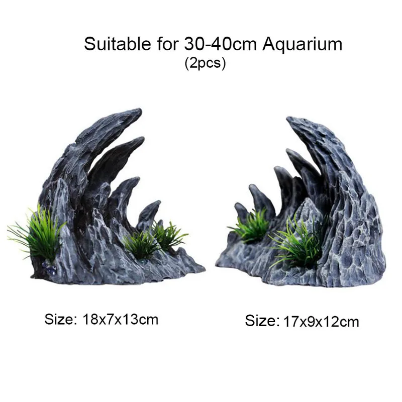 Resin Aquarium Decoration Fish Tank Simulated Canyon Ornament Acuario Rocks for Aquarium Fish Decor 2pcs