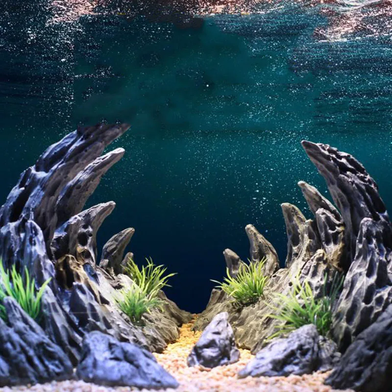 Resin Aquarium Decoration Fish Tank Simulated Canyon Ornament Acuario Rocks for Aquarium Fish Decor 2pcs