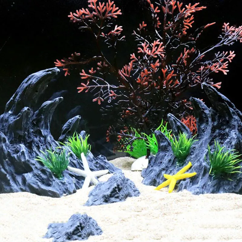 Resin Aquarium Decoration Fish Tank Simulated Canyon Ornament Acuario Rocks for Aquarium Fish Decor 2pcs