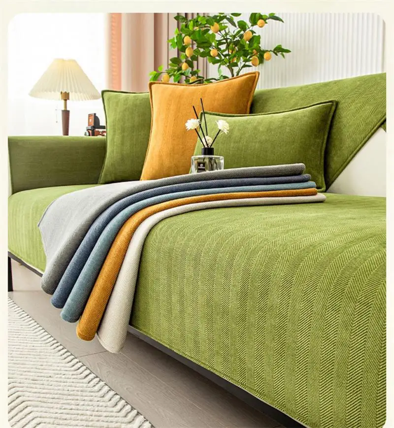 Chenille Textures Sofa Cover Universal Non-Slip Couch Cover Towel Sofa Protective Mats For Living Room Decoration Sofa Cushion