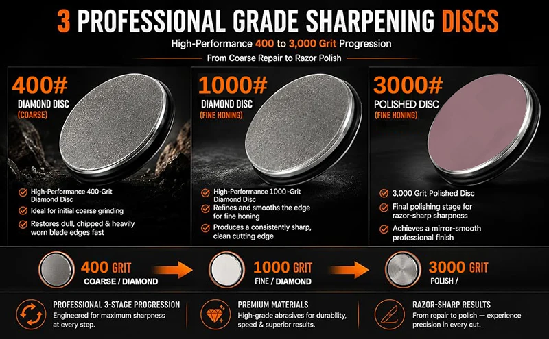 Niiruo Rolling Knife Sharpener Double Sided Diamond Sharpening Stone 15/20° Degree Magnetic Angle Roller Sharpening for Kitchen