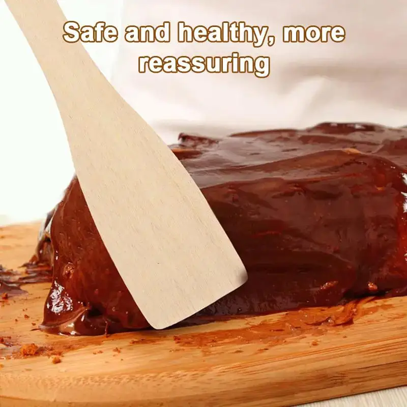 Multifunctional Wooden Raclette Spatulas,Solid Wood High Temperature Resistant Spatula Nonstick Kitchen Utensil