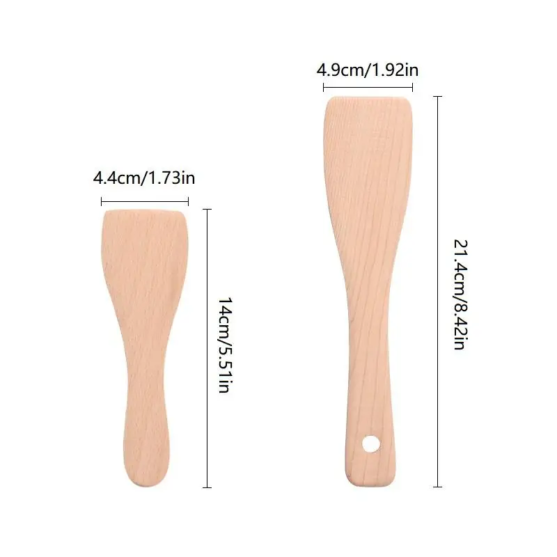 Multifunctional Wooden Raclette Spatulas,Solid Wood High Temperature Resistant Spatula Nonstick Kitchen Utensil
