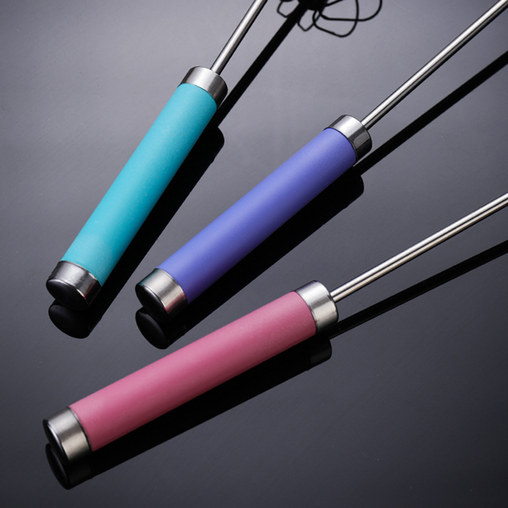 Semi-automatic Egg Beater 304 Stainless Steel Egg Whisk Manual Hand Mixer Self Turning Egg Stirrer Kitchen Accessories Egg Tools