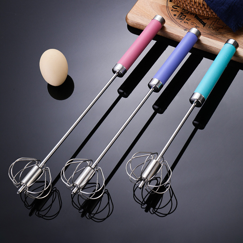 Semi-automatic Egg Beater 304 Stainless Steel Egg Whisk Manual Hand Mixer Self Turning Egg Stirrer Kitchen Accessories Egg Tools