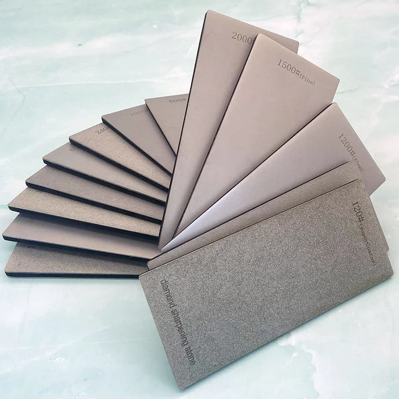 120/600/1500/3000 Grit Diamond Sharpening Stones Knife Sharpener Anti-skid Base Kitchen Knife Sharpening Tool Set Flake Plate