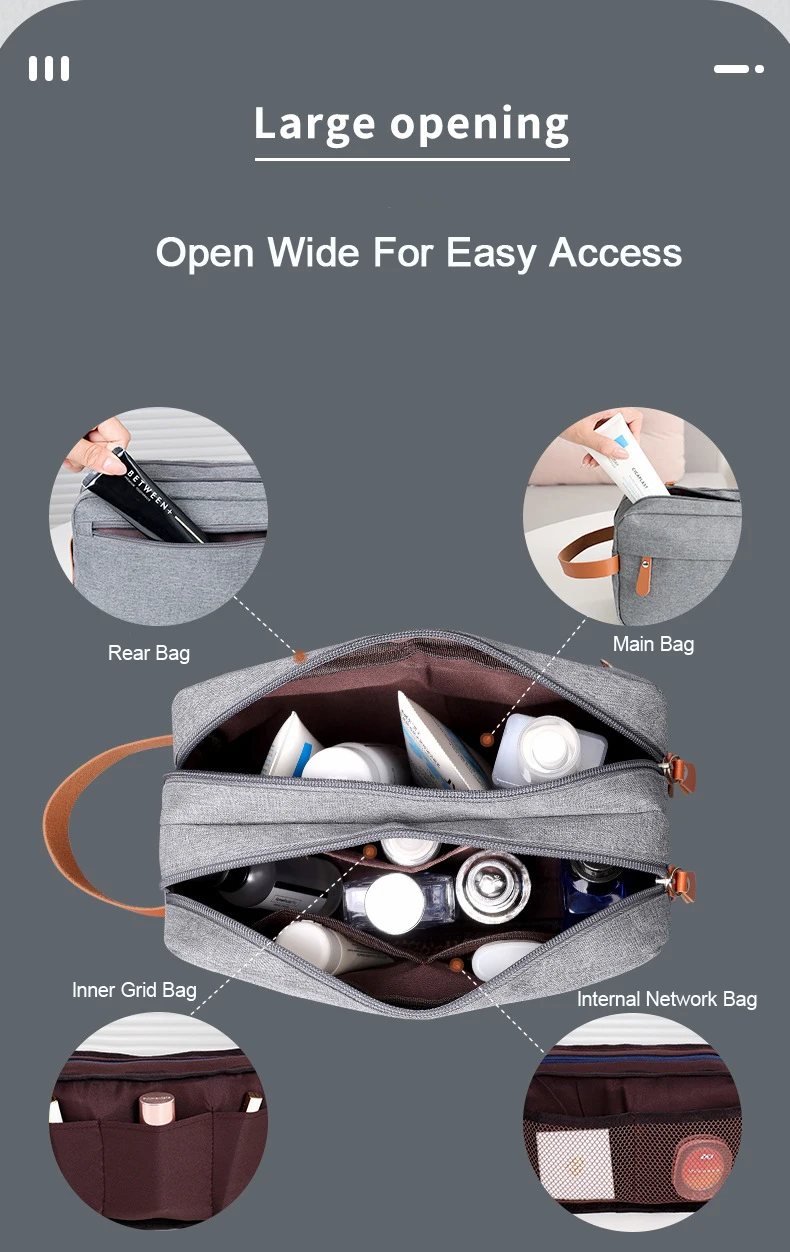 Toiletry Bag for Men Travel Toiletry Organizer Dopp Kit Water-proof Shaving Bag for Toiletries Accessories, Door Room Essentials