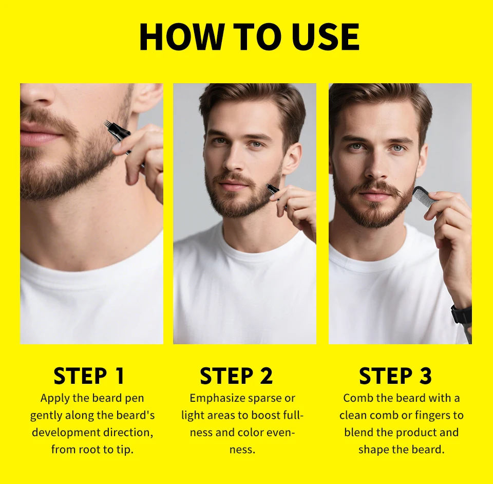 Beard Filler Pen Men Beard Pencil Filler Color Dye Pen Waterproof Moustache Coloring Pen Beard Filling Enhancer Shaping Tool